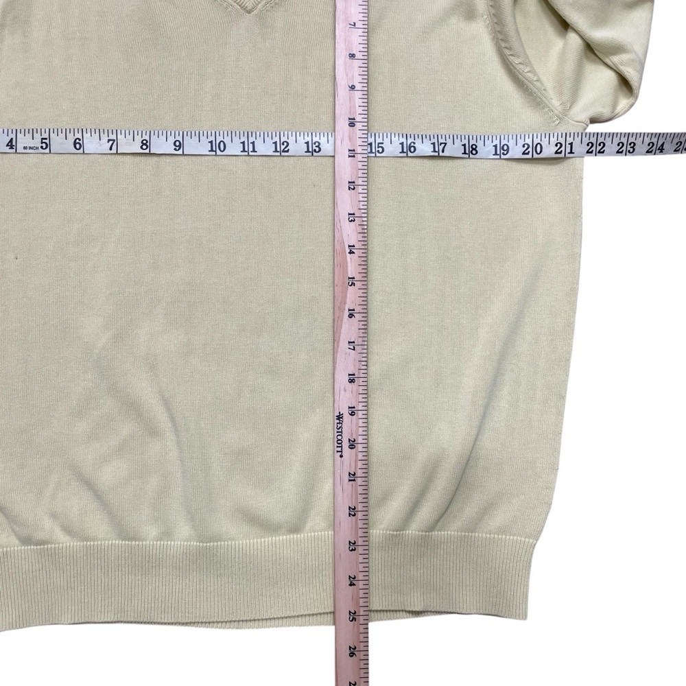 Brooks Brothers Country Club V Neck Sweater Men's M Mustard Yellow Silk Cotton - Picture 5 of 5